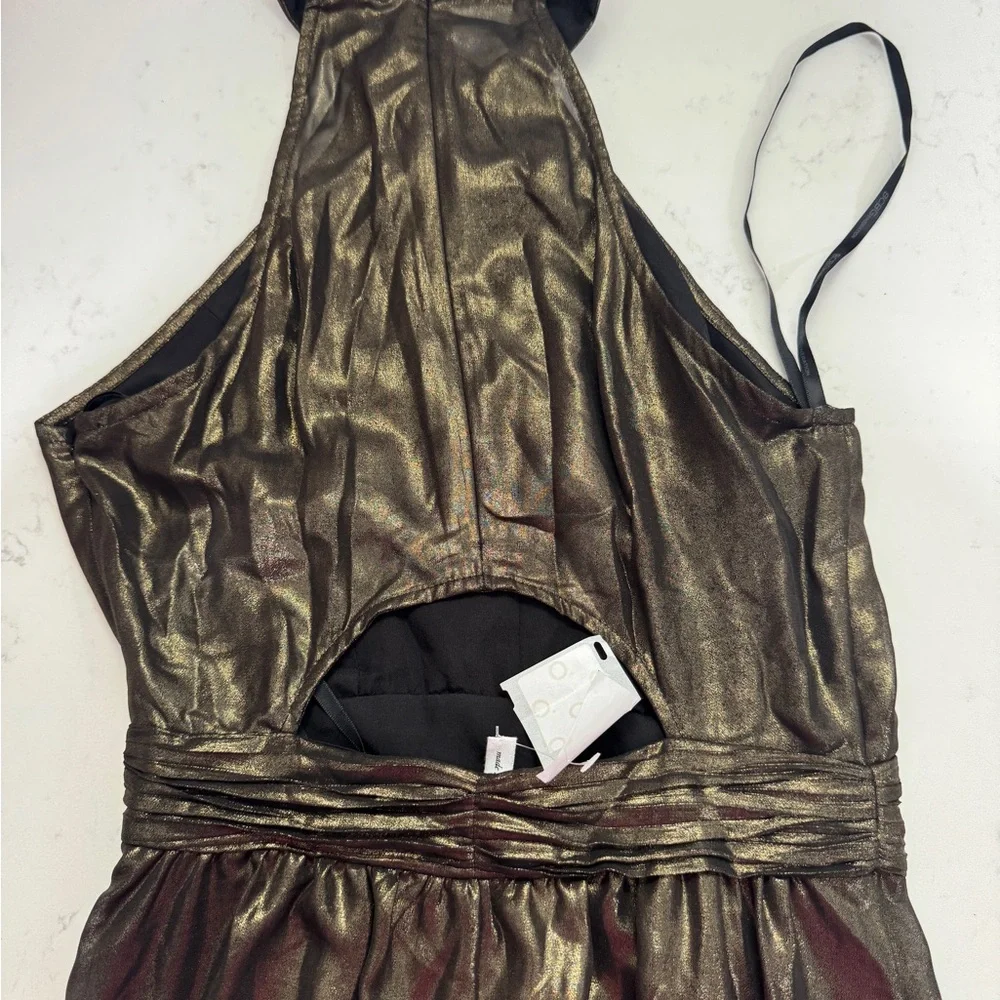 BCBGeneration Metallic Gold and Black Maxi Dress - Picture 6 of 11